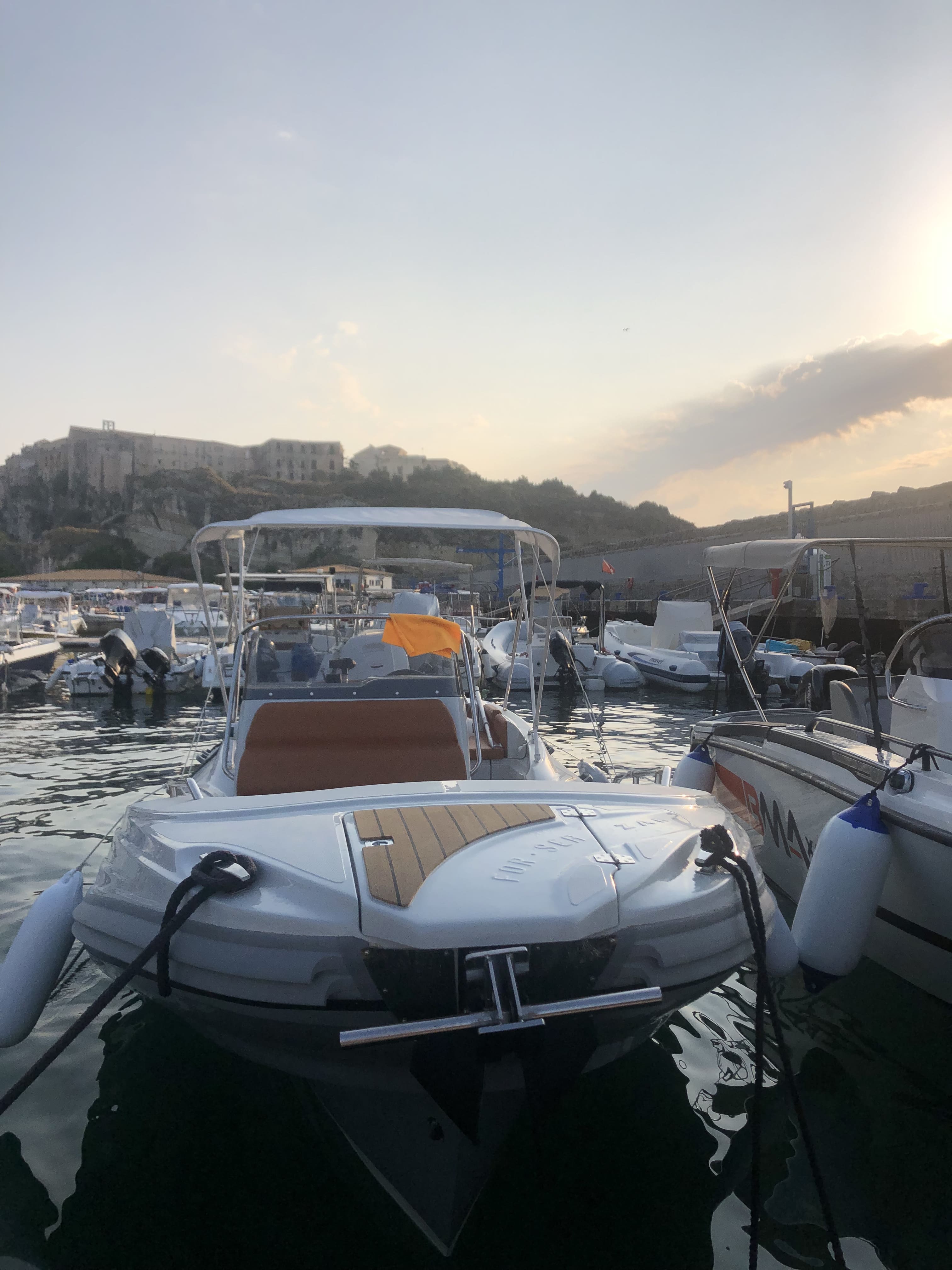 Plancia con bimini aperto